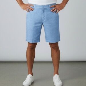 Banana Republic Men’s Linen 9” Blue Flat Front Aiden Shorts Size 32